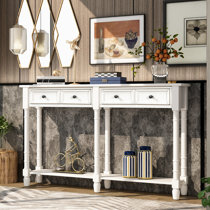 Tall white deals console table